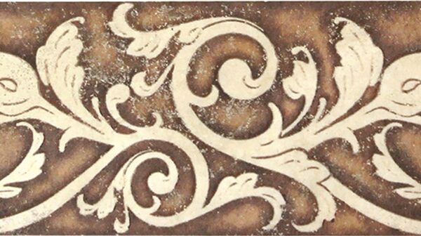 Julian Etched Border-Coffee_TILE ETCHED STONE SSG-1008 regiontile.com