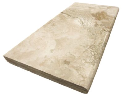 Cr̬me Brulee Travertine – Single Bullnose Coping_TILE EXTERIOR STONE COPING SPK-014 regiontile.com