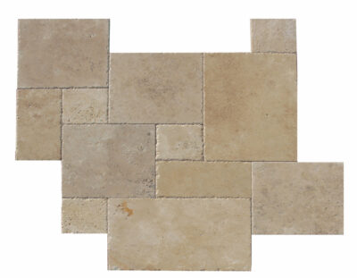 Ivory Versailles Pattern Chiseled and Brushed_Ivory Tumbled_TILE-FIETILE FIELD TILE SSK-701 regiontile.com