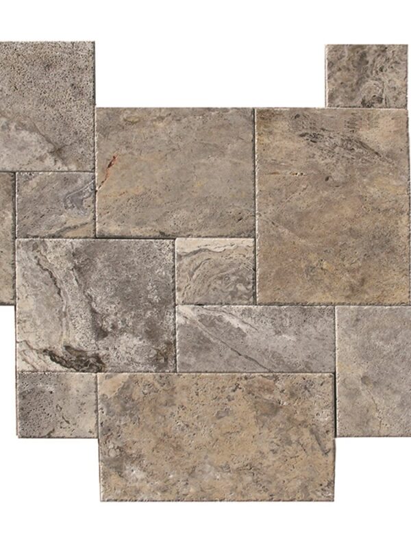 Silver Versailles Pattern Chiseled and Brushed_TILE FIELD TILE SSK-733 regiontile.com