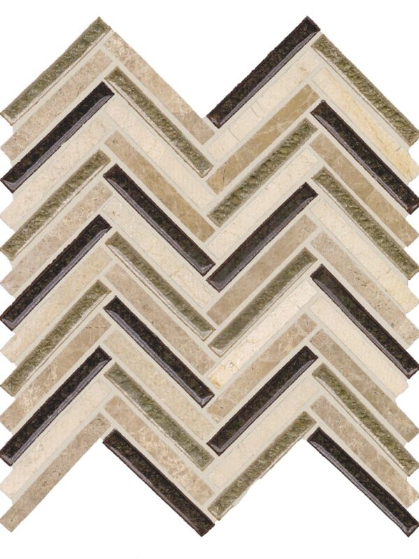 Amaretti Blend Herringbone Pattern_TILE MOSAICS GLASS SSR-1402 regiontile.com