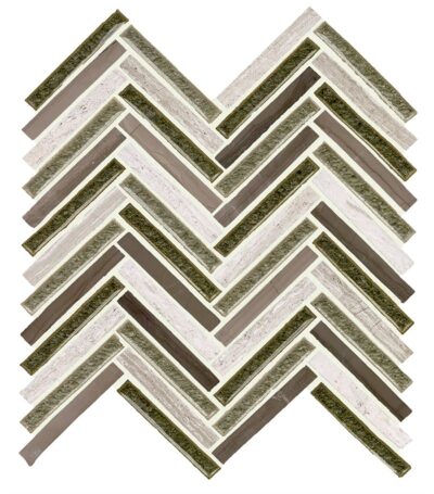 Smoke Blend Herringbone Pattern_TILE MOSAICS GLASS SSR-1405 regiontile.com