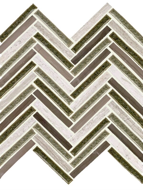 Smoke Blend Herringbone Pattern_TILE MOSAICS GLASS SSR-1405 regiontile.com