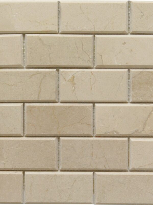 Crema Marfil Bevel Brick_TILE MOSAICS MARBLE LIMESTONE SSH-219 regiontile.com