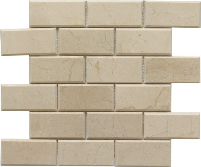 Crema Marfil Bevel Brick_TILE MOSAICS MARBLE LIMESTONE SSH-219 regiontile.com