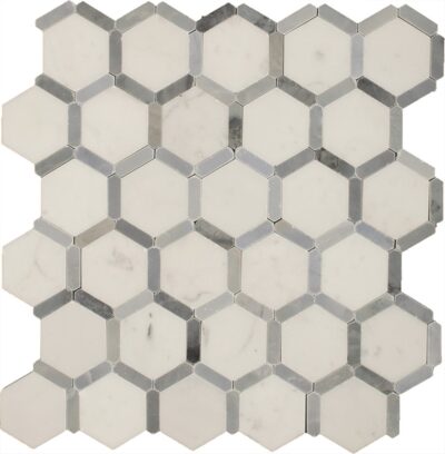 Glacier Blend Honeycomb_TILE MOSAICS MARBLE LIMESTONE SSH-254 regiontile.COM