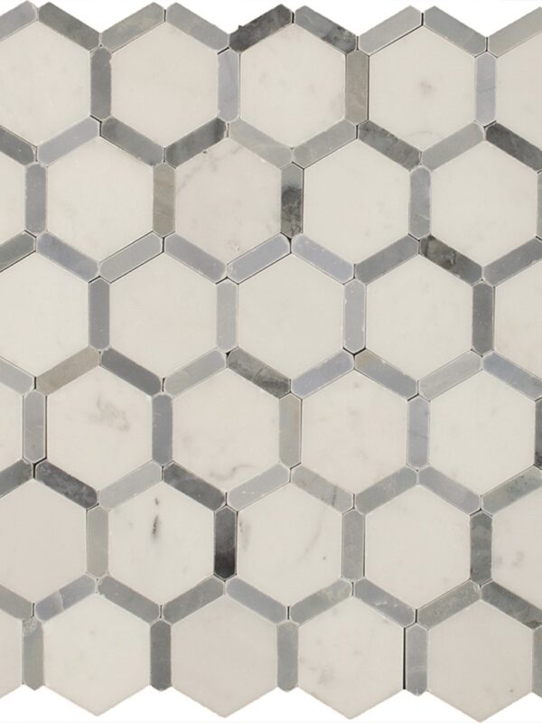 Glacier Blend Honeycomb_TILE MOSAICS MARBLE LIMESTONE SSH-254 regiontile.COM