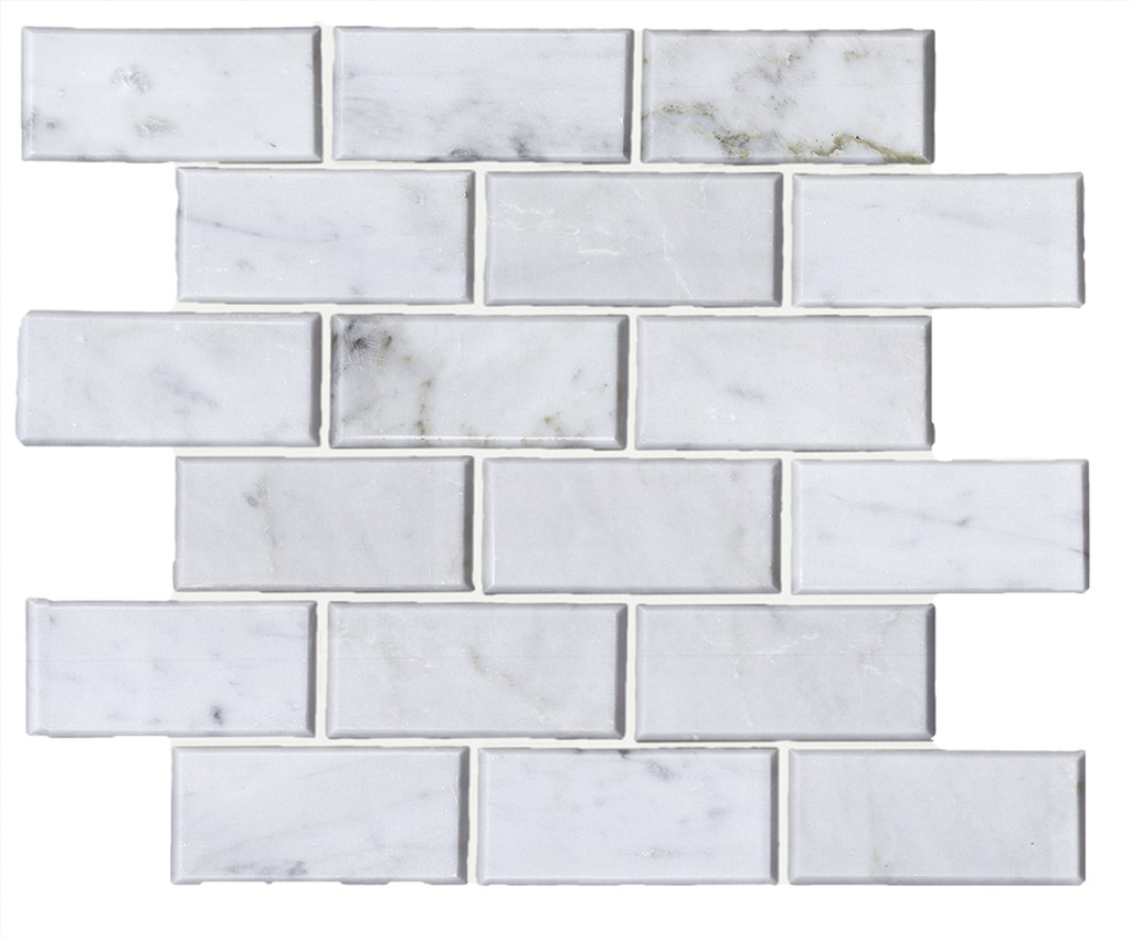 2 4 White  Carrera Bevel  Brick  Bathroom Tile Kitchen 