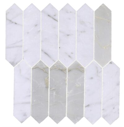 White Carrera Baroque Pattern_TILE MOSAICS MARBLE LIMESTONE SSH-305 regiontile.com