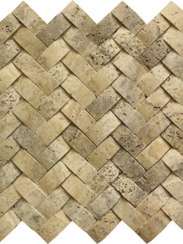 Philadelphia Concave Herringbone_TILE MOSAICS TRAVERTINE SSV-622 regiontile.com