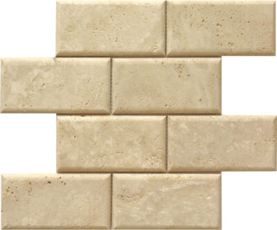 Ivory Pillow Edge Brick Honed_TILE MOSAICS TRAVERTINE SSV-630 regiontile.com