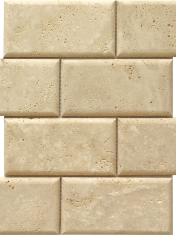 Ivory Pillow Edge Brick Honed_TILE MOSAICS TRAVERTINE SSV-630 regiontile.com