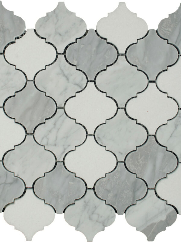 Arctic Blend Damask Pattern_TILE MOSAICS WATERJET SSC-1305 regiontile.com