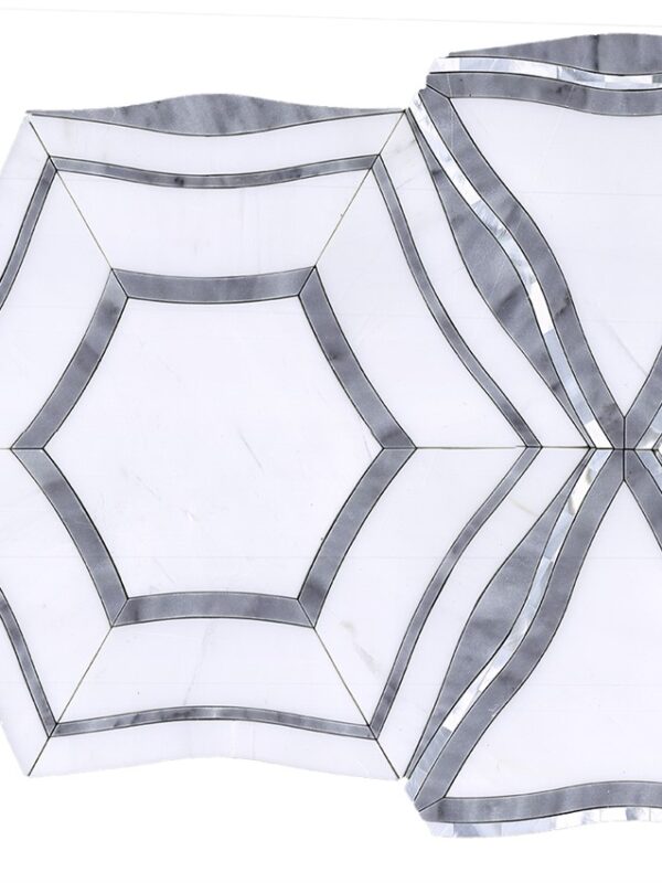 Monarch Pattern Iceland Blend_TILE MOSAICS WATERJET SSC-1332 regiontile.com